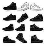 plain black sneakers image